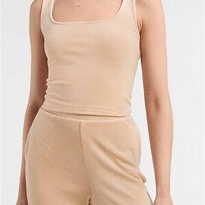 NWT Express Velour Cropped Square Neck Tank